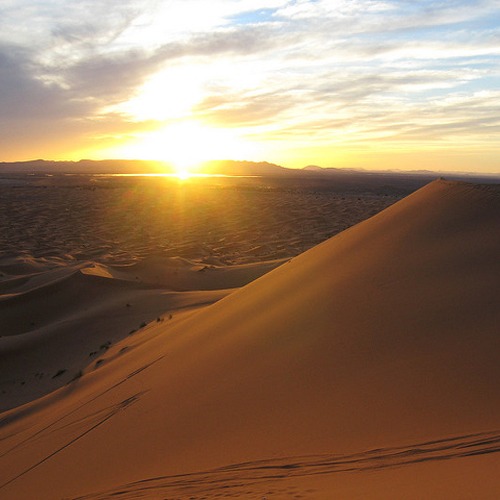 sunset in Merzouga Morocco