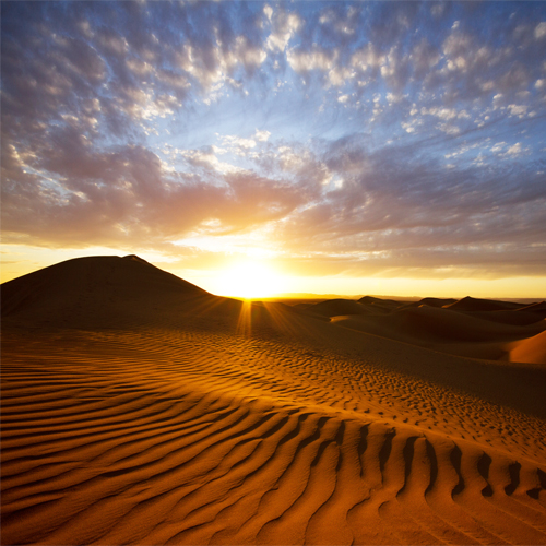 Sunset in Zagora sahara Morocco